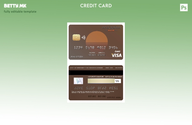 модерен стил Шаблон за виза за банкарска картичка Кипар Анкорија